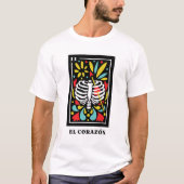 T-shirt El Corazon Design Tarot de style mexicain (Devant)