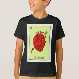 T-shirt El Corazon Heart Mexicaine Loteria Carte