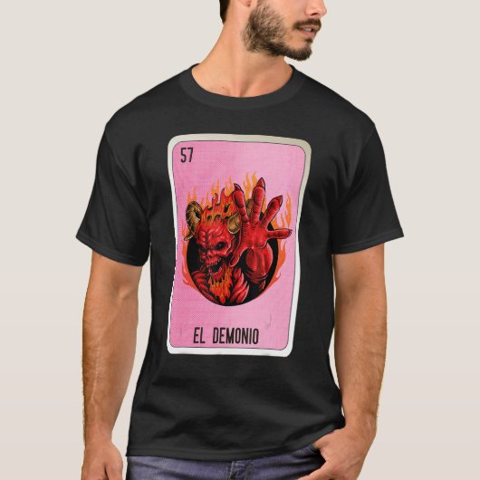 T-shirt El Demonio Mexican Slang Lottery Bingo Cards (Devant)