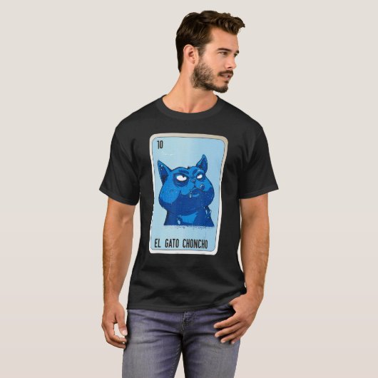 T-shirt El Gato Choncho Mexicaine Slang Loterie Cartes de  (Devant entier)