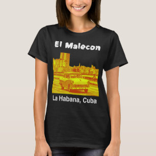 T-shirt El Malecon Habana Cuba Vintage voyage rétro cubain
