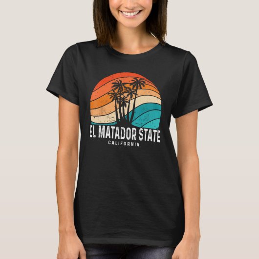 T-shirt El Matador State Beach California Palm Tree Beach  (Devant)