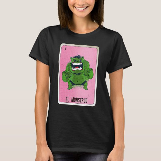 T-shirt El Monstruo Mexican Slang Lottery Bingo Cards (Devant)