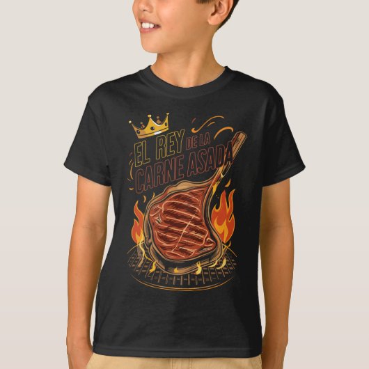 T-shirt El Rey De La Carne Asada Bbq Cooker Master King F (Devant)
