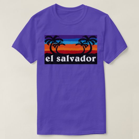 T-shirt El Salvador Beach Sunset Palm Tree Surf extérieur (Design devant)