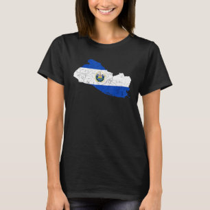 T-shirt El Salvador Carte Drapeau Racines Salvadoriennes P