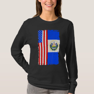 T-shirt El Salvador Drapeau américain Patrimoine racinaire