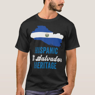 T-shirt El Salvador Drapeau Mois du patrimoine hispanique 