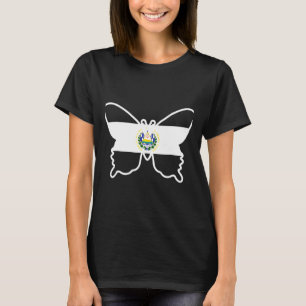 T-shirt El Salvador Papillon Drapeau Emblème Tige D'Arme T