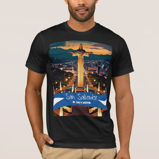 T-shirt El Salvador Voyage Poster vintage San Salvador (Devant)