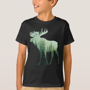 T-shirt Élan Cerf Et Forêt Nature