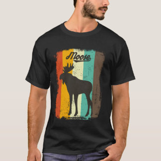 T-shirt Élan Rétro Années 70 Art Amateur Animaux Vintage