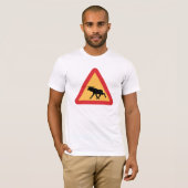 T-shirt Élans de précaution, poteau de signalisation, (Devant entier)
