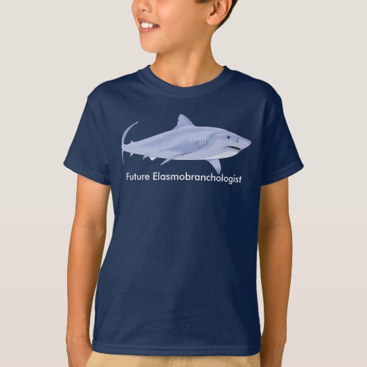 T-shirt Elasmobranchologiste futur avec grand requin blanc (Devant)