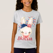 T-Shirt Élastique à cheveux du drapeau de lapin et feux d' (Devant)