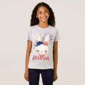 T-Shirt Élastique à cheveux du drapeau de lapin et feux d' (Devant entier)