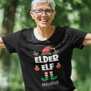 T-shirt Elder elfe amusant ironique Noël nom de la famille