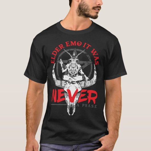 T-shirt Elder Emo It Was Never A Phase Gothic Skeleton  3 (Devant)