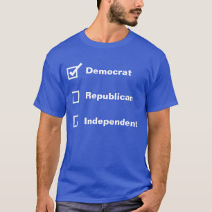 T-shirt Électeur Démocrate Républicain Indépendant Case à 