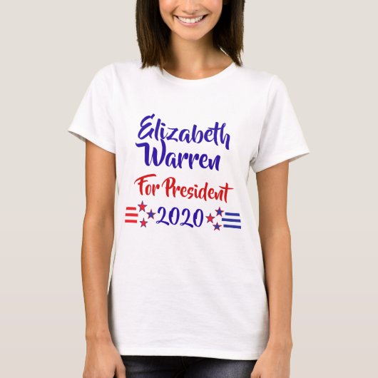 T-shirt Élection 2020 Elizabeth Warren Soutien (Devant)