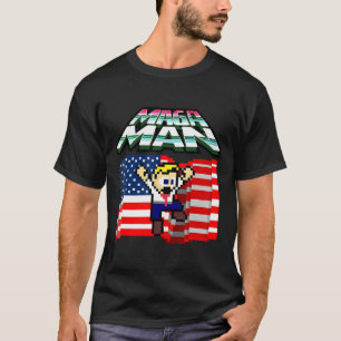 T-shirt Élection 2024 Drapeau Américain Mega Man drôle Pré