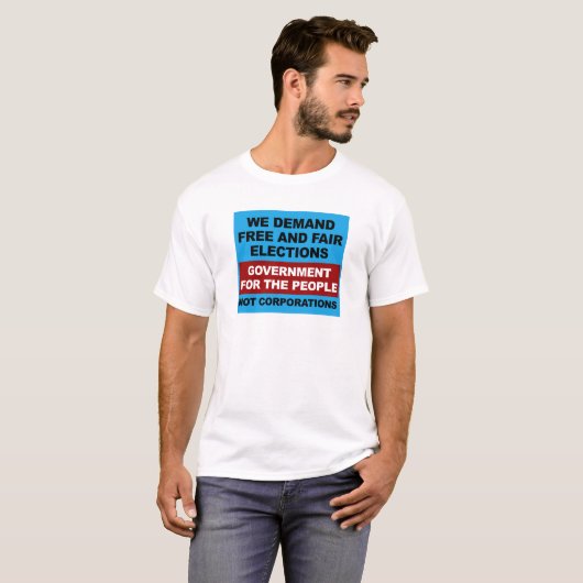 T-shirt Élections libres et équitables (Devant entier)