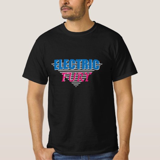 T-shirt Electric Fury Synthwave Neon (Devant)