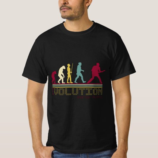 T-shirt Electric Guitar Player Guitarist Evolution Funny R (Devant)