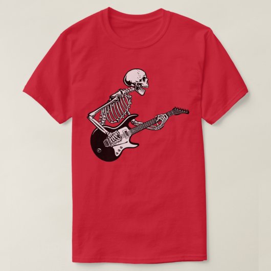 T-shirt Electric Guitarist Musician InstrumentGuitar Skele (Design devant)