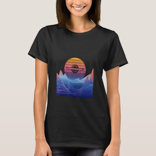 T-shirt Electric skateboard Vaporwave Retro Sunset Landsca