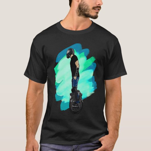 T-shirt Electric Unicycle Stunt Biker (Devant)
