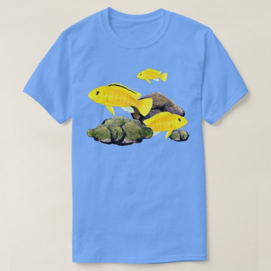 T-shirt Electric Yellow Lab Cichlid Fish Aquarium Propriét (Design devant)