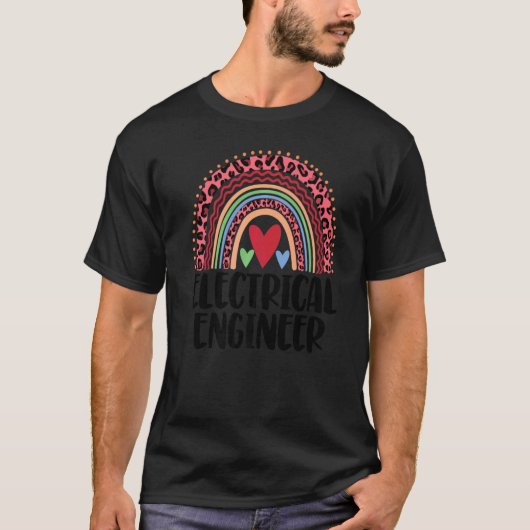 T-shirt Electrical Engineer Rainbow  Women Leopard Rainbow (Devant)