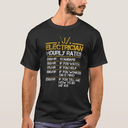 T-shirt Electrician Hourly Rates Lineman Men Electrician D (Devant)