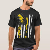 T-shirt Electrician USA Flag Tension Lineman Circuit Cable (Devant)