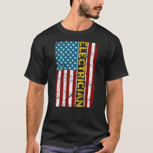 T-shirt Électricien américain Drapeau Moteur électrique