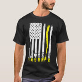 T-shirt Electricien American Flag Outils électriques Linem (Devant)