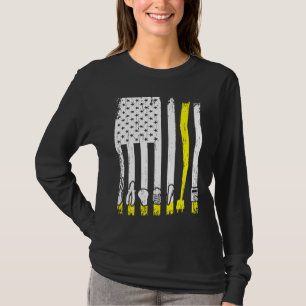 T-shirt Electricien American Flag Outils électriques Linem