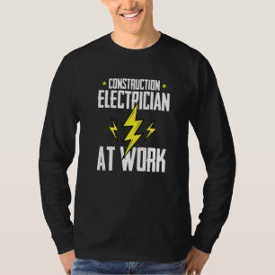 T-shirt Électricien de construction au travail Électricie