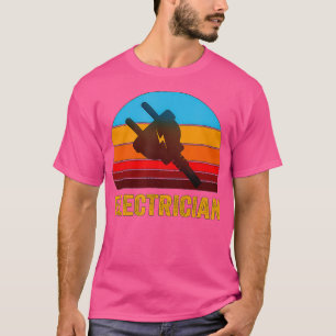 T-shirt Electricien de coucher de soleil de style Vintage