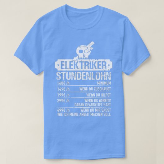 T-shirt Électricien Horaire Électricien MasterTShirt (Design devant)