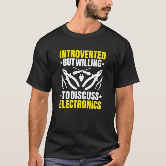 T-shirt Électricien introverti (Devant)