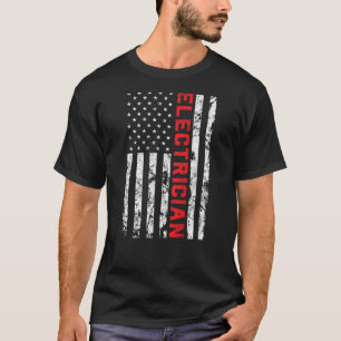 T-shirt Electricien Patriotique Américain électricien de d