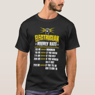 T-shirt Électricien Pour Hommes Électricien Taux Horaire