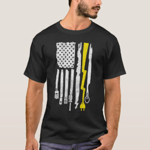 T-shirt Electricien Pour Hommes Electrique Lineman America