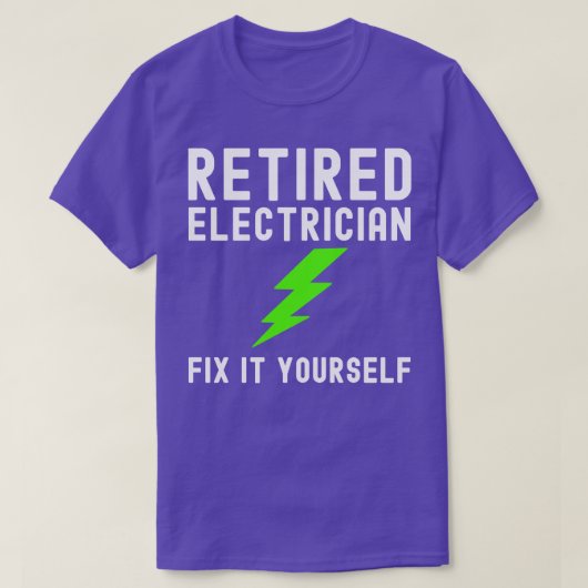 T-shirt Électricien retraité (Design devant)