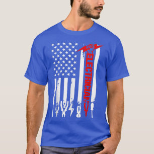 T-shirt Electricien US Drapeau Outils pour Electriciens