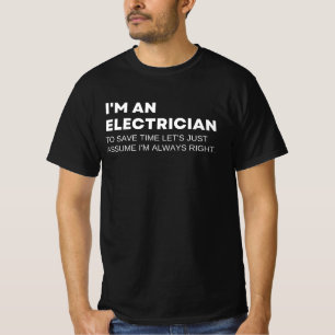 T-shirt Electriciens Drôle Travail Dit