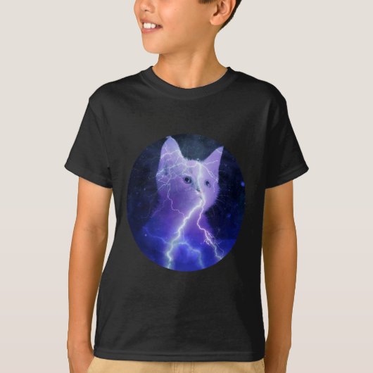 T-shirt Électricité Chat Éclair Graphique Art Chat Maman (Devant)