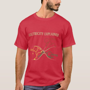 T-shirt Électricité drôle expliquée à la famille de physiq
